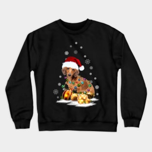 Dachshund Christmas Light Dog Lovers Funny Gifts Crewneck Sweatshirt